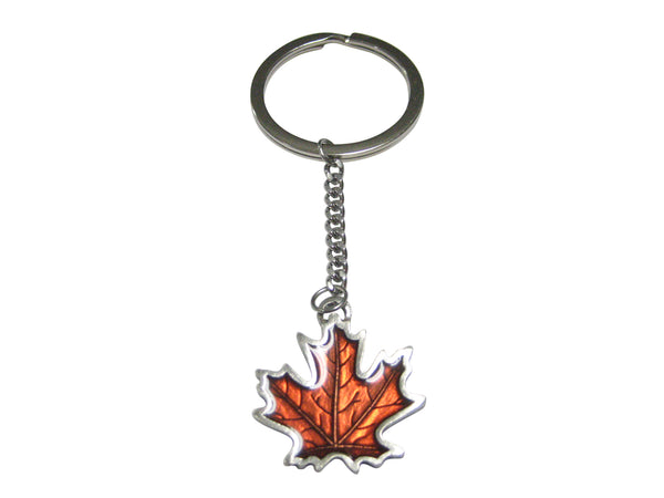 Autumn Colored Maple Leaf Pendant Keychain