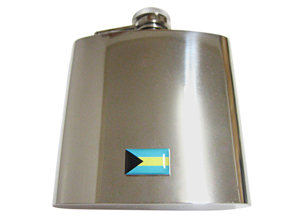 Bahamas Flag Pendant 6 Oz. Stainless Steel Flask