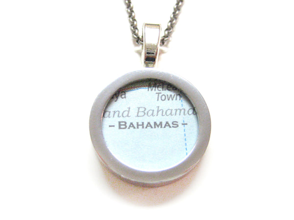Bahamas Map Pendant Necklace