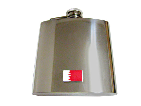 Bahrain Flag Pendant 6 Oz. Stainless Steel Flask