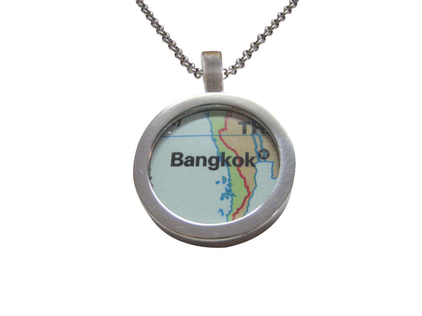 Bangkok Thailand Map Pendant Necklace