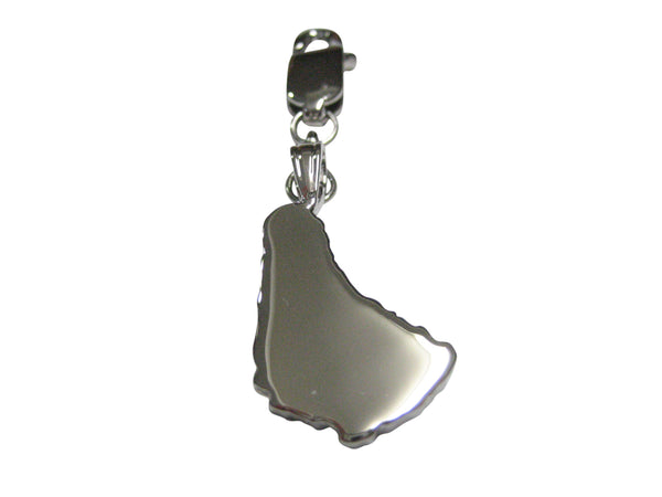 Barbados Country Map Shape Pendant Zipper Pull Charm