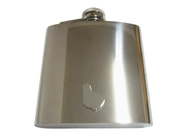 Barbados Map Shape Pendant 6 Oz. Stainless Steel Flask
