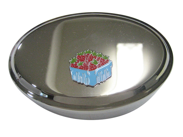 Basket Of Strawberries Oval Trinket Jewelry Box