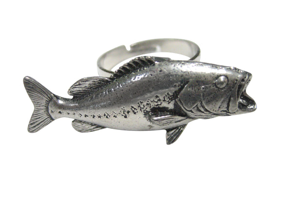 Bass Fish Adjustable Size Fashion Ring
