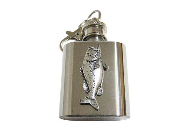 Bass Fish 1 Oz. Stainless Steel Key Chain Flask