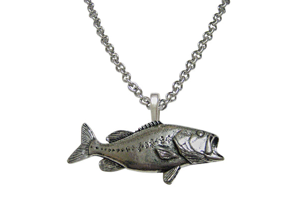 Bass Fish Pendant Necklace