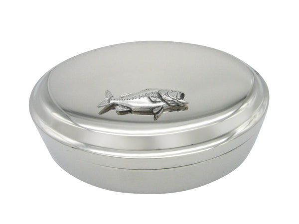 Bass Fish Pendant Oval Trinket Jewelry Box