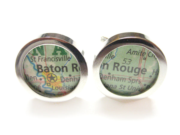 Baton Rouge Louisiana Map Cufflinks