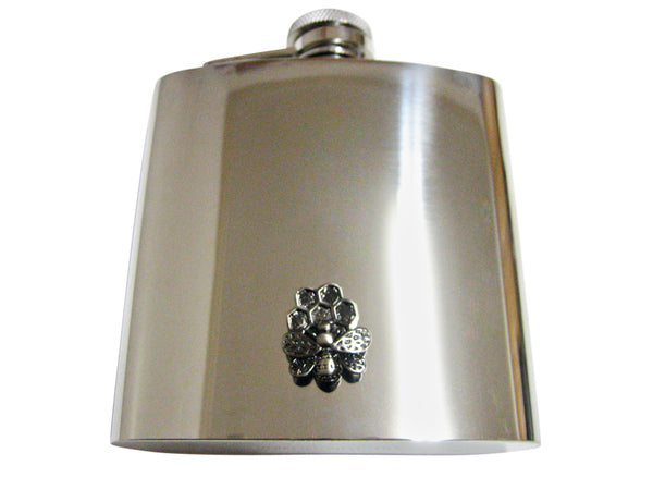 Bee and Bee Hive 6 Oz. Stainless Steel Flask