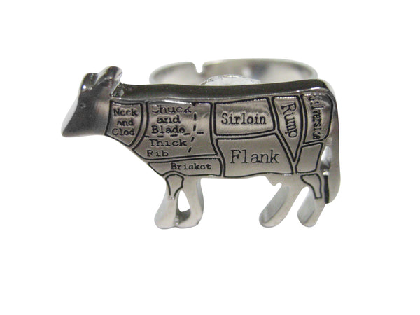 Beef Butchers Cut Adjustable Size Fashion Ring