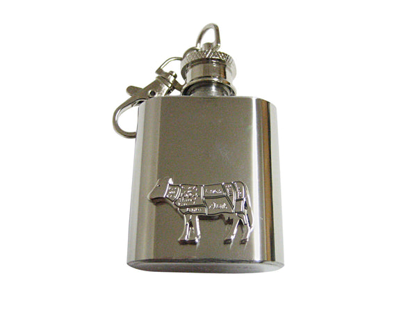 Beef Butchers Cut Keychain Flask