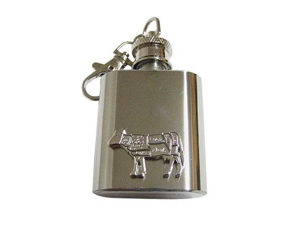 Beef Butchers Cut 1 Oz. Stainless Steel Key Chain Flask