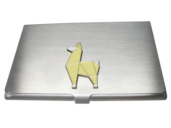 Beige Toned Llama Alpaca Business Card Holder