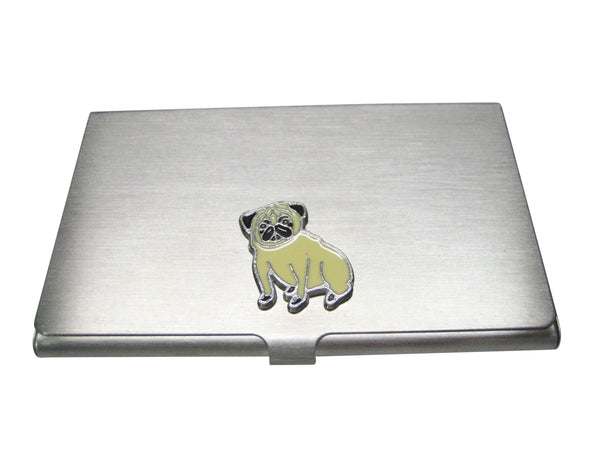 Beige Toned Pug Dog Business Card Holder
