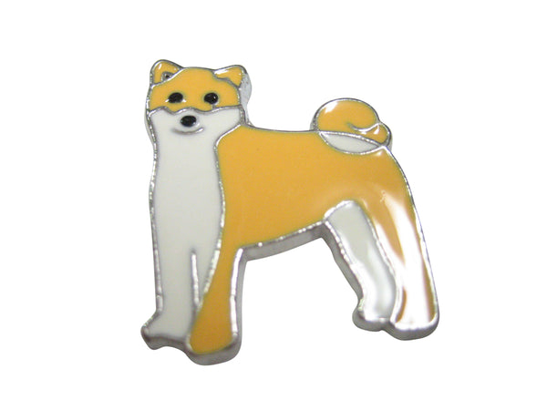 Beige and White Toned Akita Dog Magnet