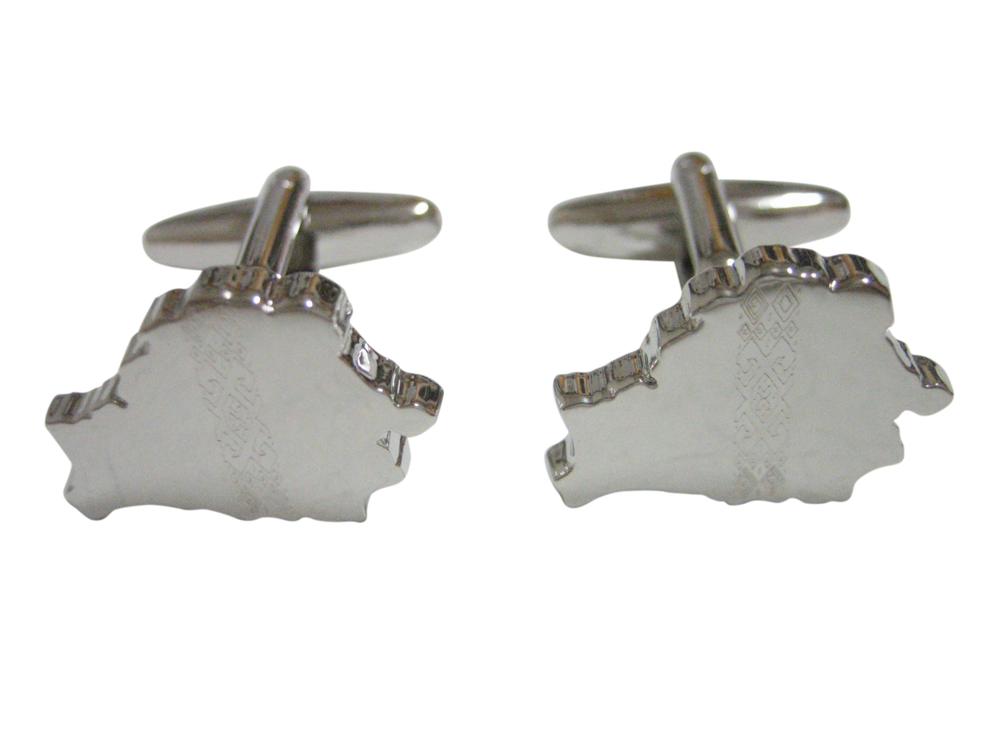 Belarus Map Shape and Flag Design Cufflinks