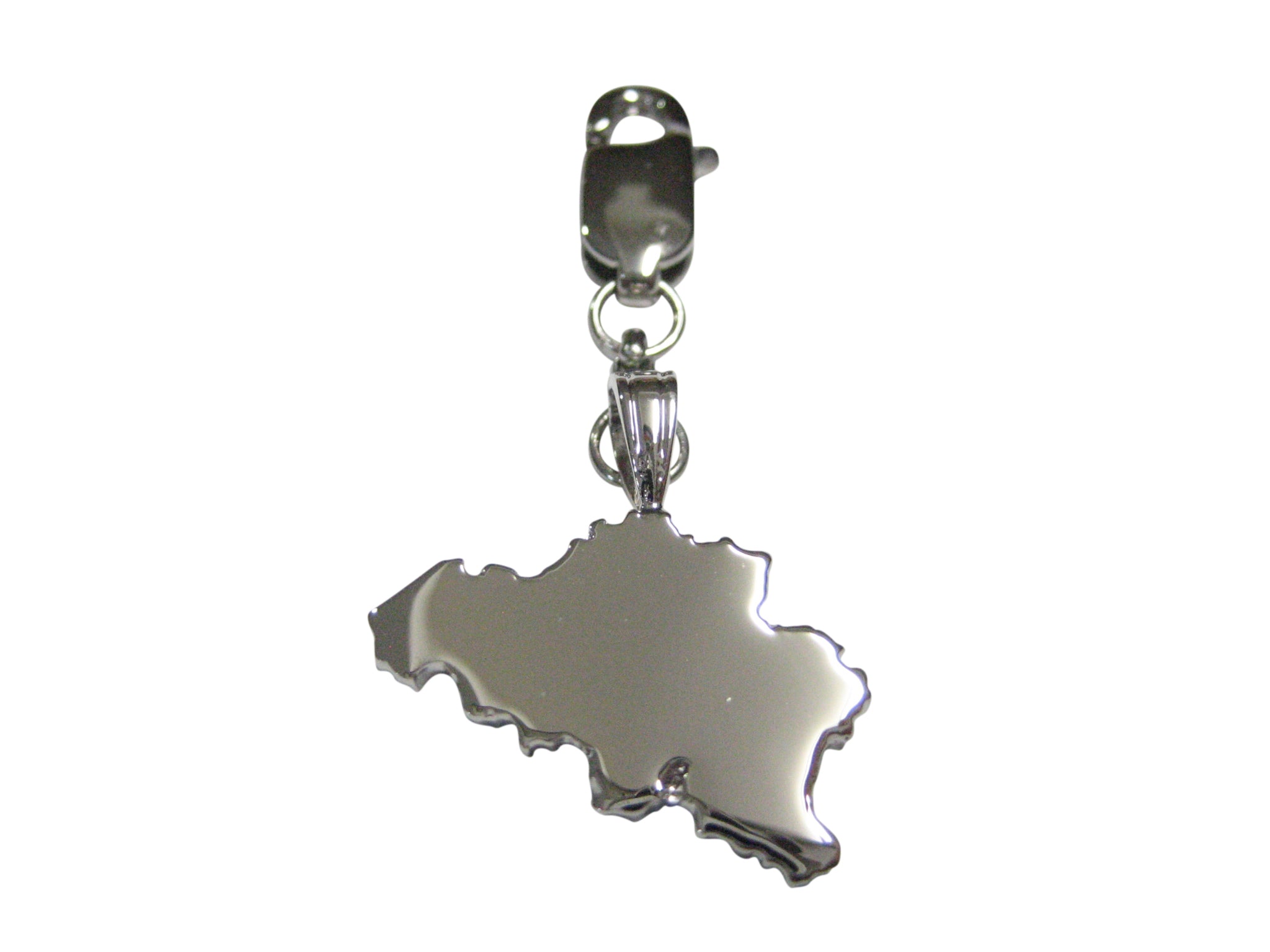 Belgium Country Map Shape Pendant Zipper Pull Charm