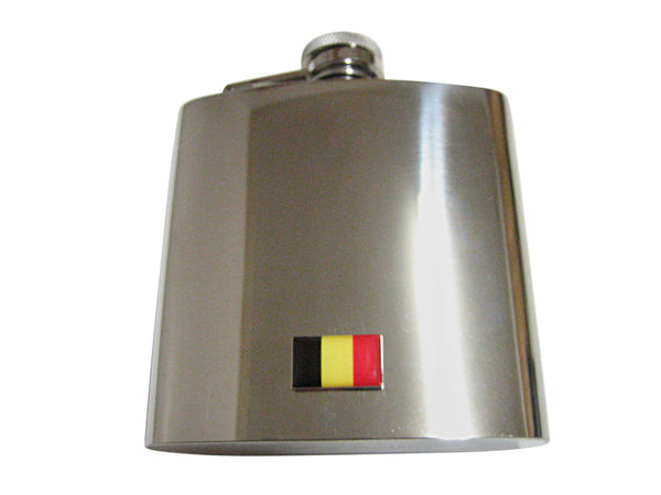 Belgium Flag Pendant 6 Oz. Stainless Steel Flask