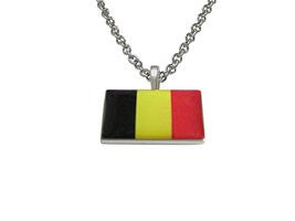 Belgium Flag Pendant Necklace