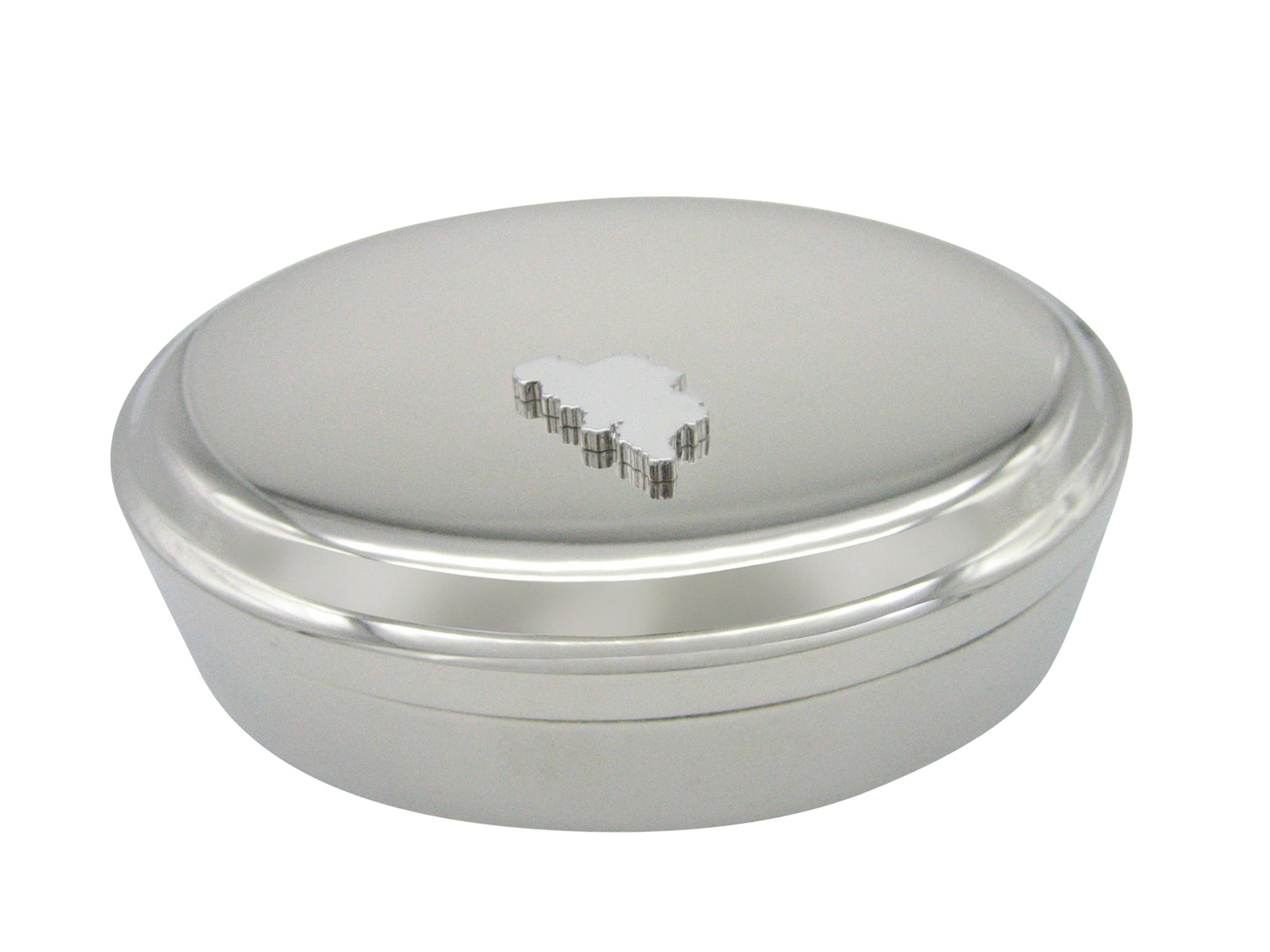 Belgium Map Shape Pendant Oval Trinket Jewelry Box