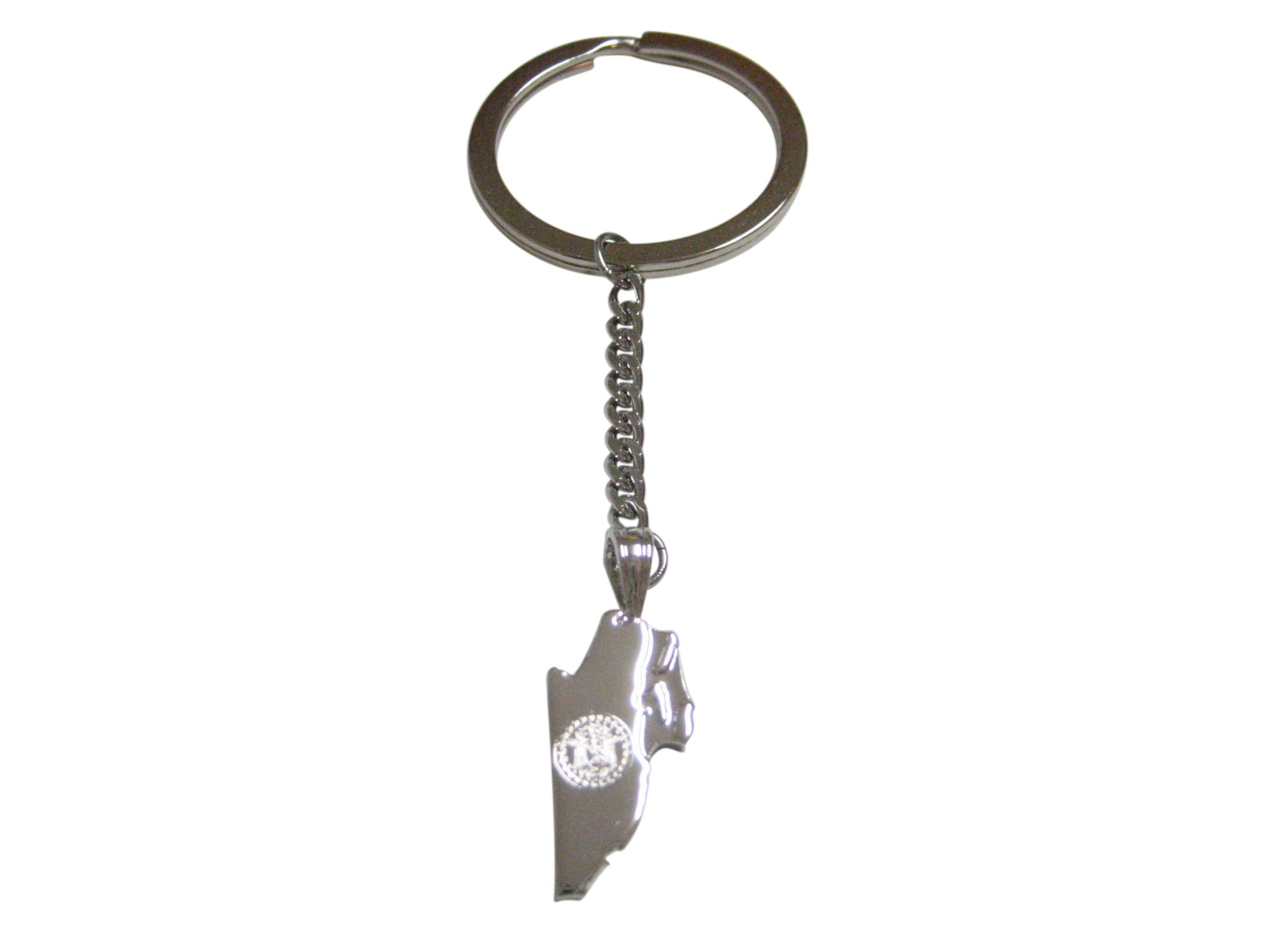 Belize Map Shape and Flag Design Pendant Keychain