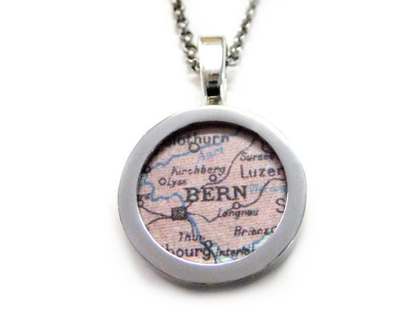 Bern Map Pendant Necklace