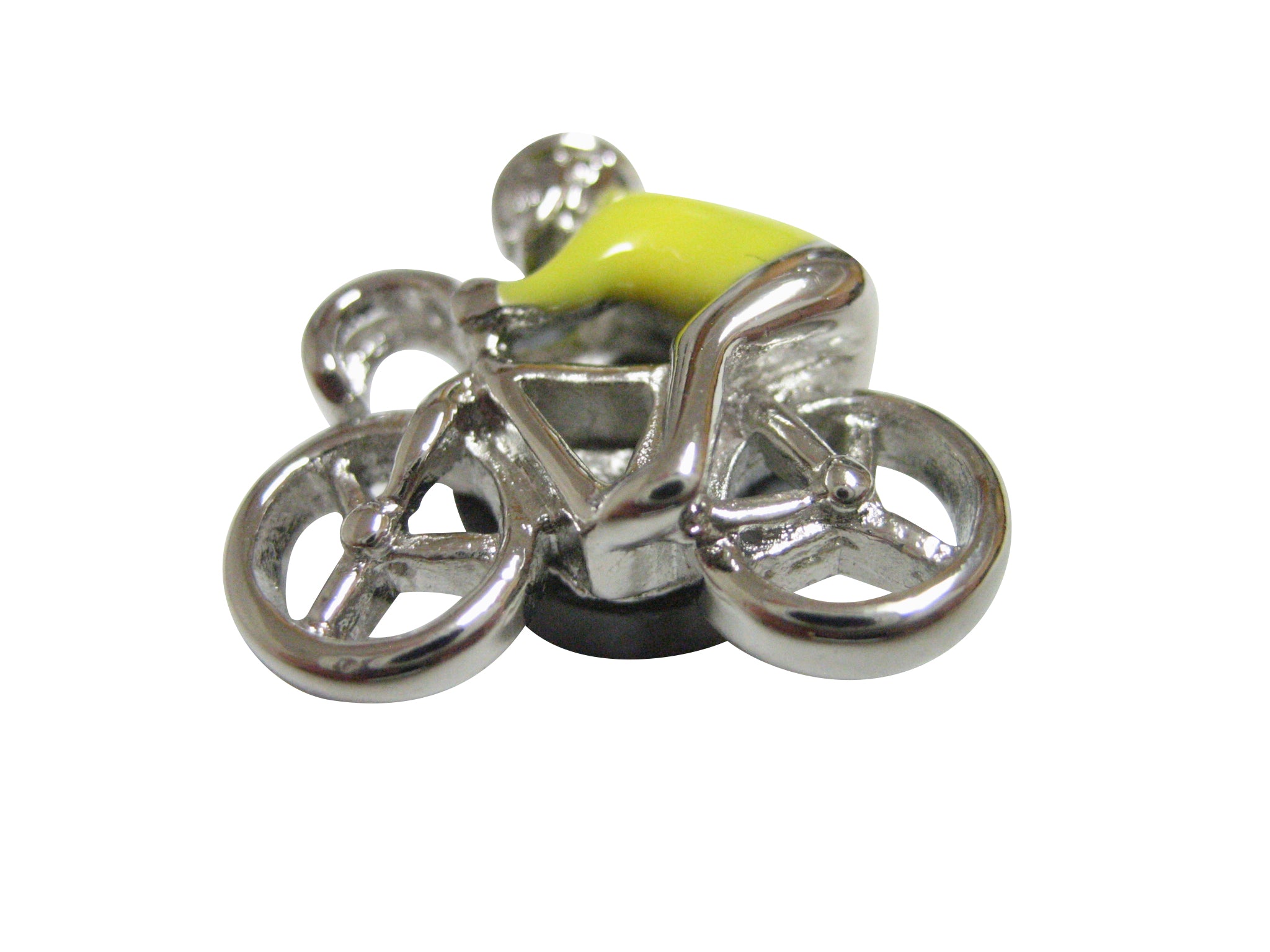 Bicyclist with Yellow Jacket Magnet