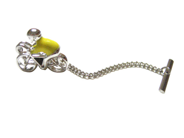 Bicyclist with Yellow Jacket Tie Tack