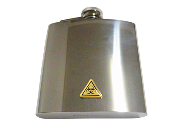 Biohazard Warning Sign 6 Oz. Stainless Steel Flask