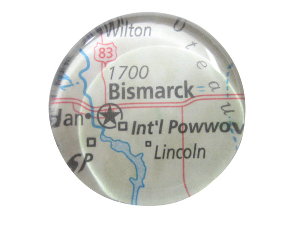 Bismarck North Dakota Map Pendant Magnet