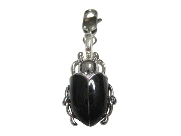 Black Beetle Insect Bug Pendant Zipper Pull Charm
