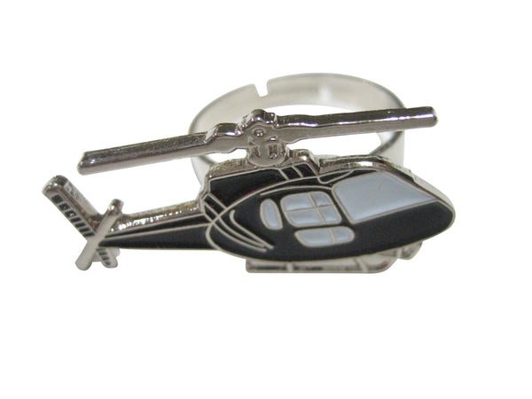 Black Helicopter Chopper Adjustable Size Fashion Ring