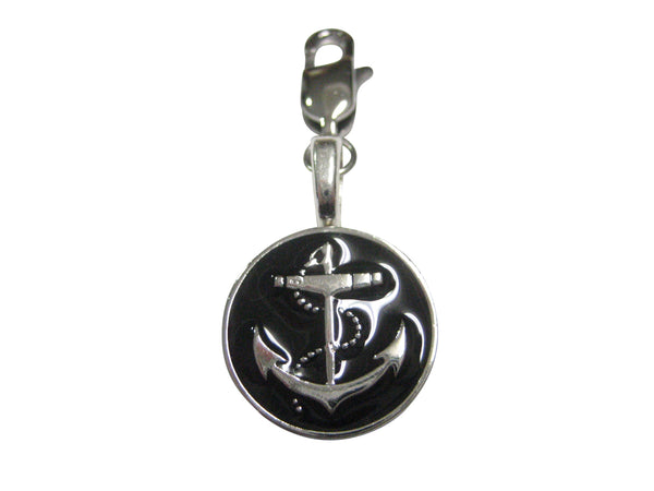 Black Nautical Anchor Pendant Zipper Pull Charm