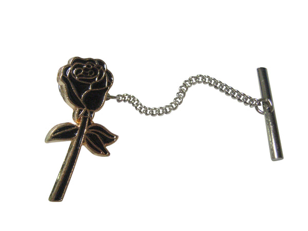 Black Rose Flower Tie Tack