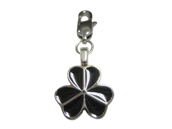 Black Shamrock Clover Pendant Zipper Pull Charm