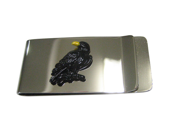 Black Toned Crow Raven Bird Money Clip