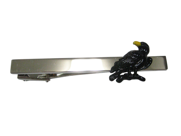 Black Toned Crow Raven Bird Tie Clip