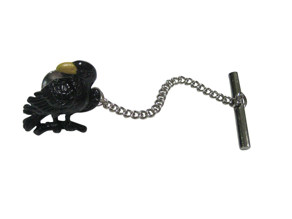 Black Toned Crow Raven Bird Tie Tack
