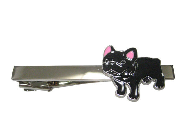 Black Toned French Bulldog Tie Clip