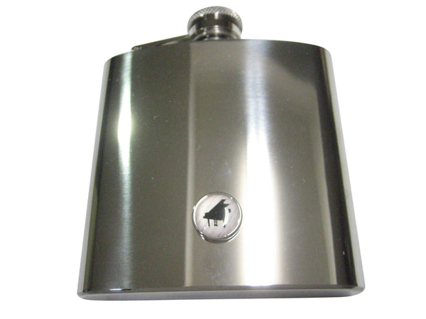 Black Toned Musical Piano Design 6oz Flask