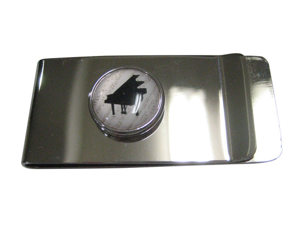 Black Toned Musical Piano Design Money Clip