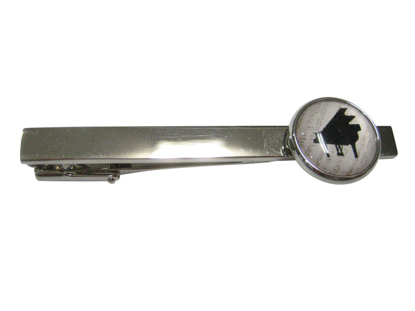 Black Toned Musical Piano Design Tie Clip