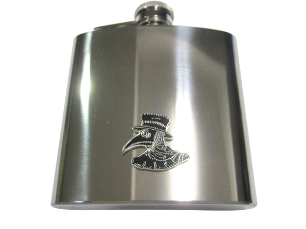 Black Toned Plague Doctor Head 6oz Flask