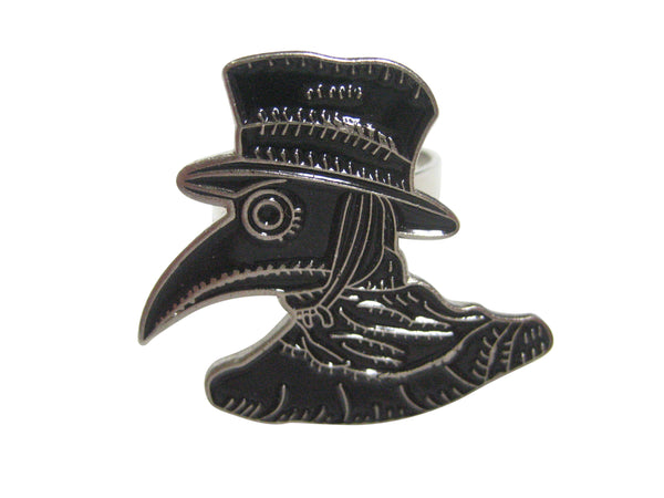 Black Toned Plague Doctor Head Adjustable Size Fashion Ring