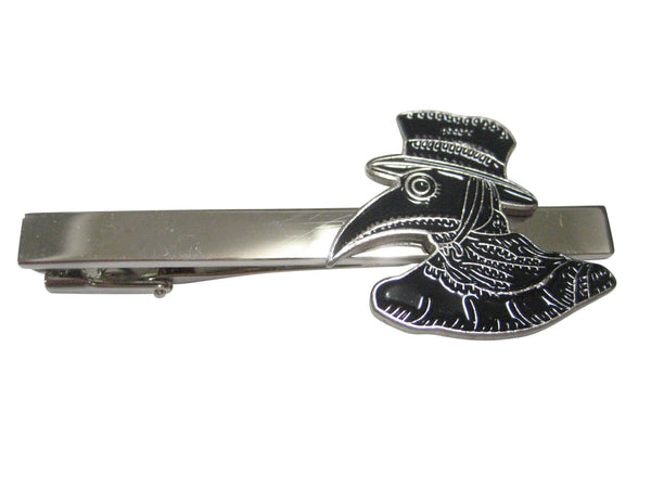 Black Toned Plague Doctor Head Tie Clip