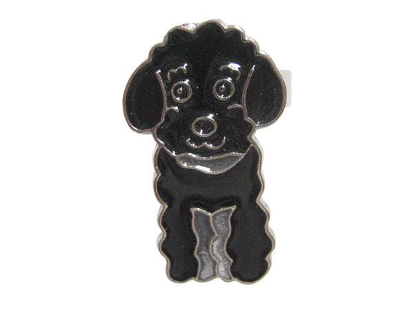 Black Toned Poodle Dog Adjustable Size Fashion Ring