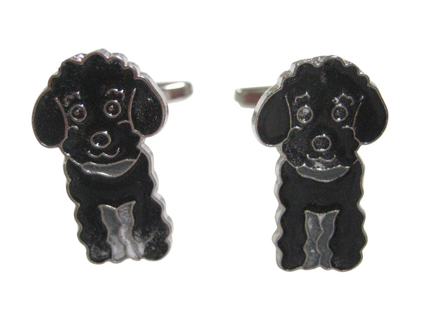 Black Toned Poodle Dog Cufflinks