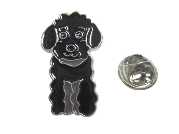 Black Toned Poodle Dog Lapel Pin