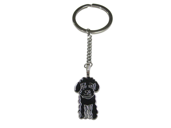 Black Toned Poodle Dog Pendant Keychain